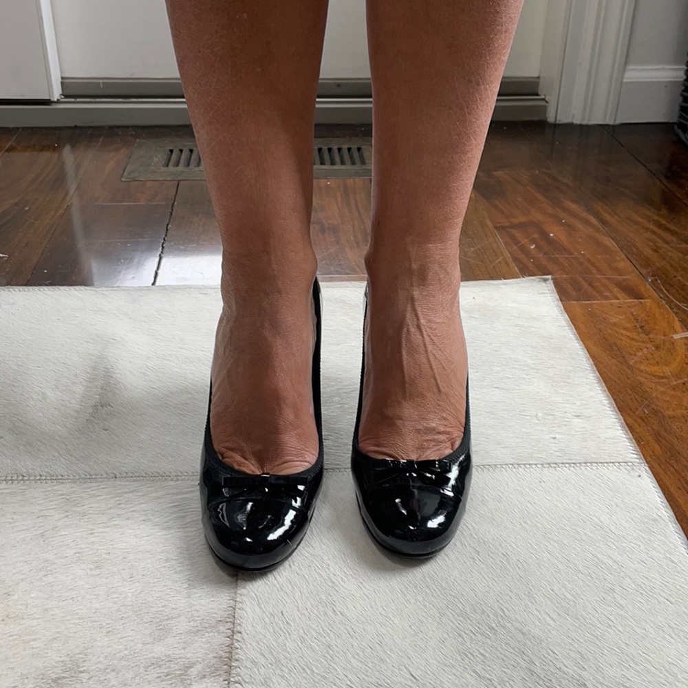 Shiny Black Prada Heels
